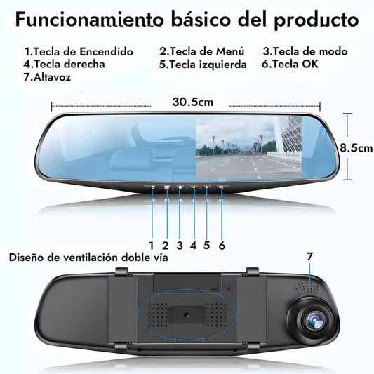 Espejo retrovisor cámara frontal y trasera Vistatech® ORIGINAL
